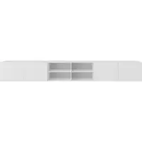 MargaretHadas24 Margaret Hadas24 Meuble TV Leo IV Meuble TV bas 300 cm Suspendu Design moderne Salon Montage mural, Meuble TV blanc, blanc