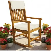 Casaria Fauteuil à bascule 107x54x76cm en bois d'acacia