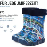 Ladeheid Bottes en caoutchouc doublées pour enfants (filles et garçons), taille 26 (multicolores, 21/22 EU)