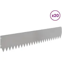vidaXL Bordure de jardin, 20 pièces, 103 x 20 cm, acier, argenté