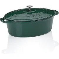 kela Plat à rôtir ovale Calido, vert émeraude, dimensions : 33 x 26 x 12 cm