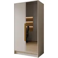 MargaretHadas24 Armoire Goya II 100 cm avec miroir (cachemire, poignées dorées)