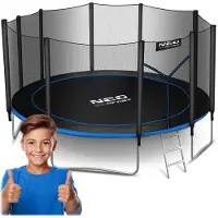 Neo-Sport Trampoline de jardin (465 cm) avec filet de sécurité et échelle