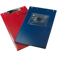 Eichner Porte-bloc Klemmfix, DIN A4, plastique, avec pochette transparente, A4, rouge, 10 pièces