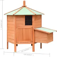vidaXL Cage à poules 126x117x125 cm bois de pin & sapin