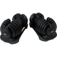 PH Fitness Haltère réglable avec système de réglage à une main, compact – plusieurs paliers de poids, idéal pour la musculation et le home gym