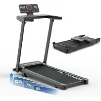 PH Fitness Default Title Tapis de course électrique pliable, 12 km/h – avec une puissance maximale de 3,0 CV, application Bluetooth et clé de sécurité, idéal pour le cardio-training à domicile