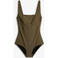 Bonprix Maillot 1 pièce sculptant à encolure carrée, maintien léger