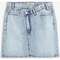 Bonprix Jupe en jean à fermeture décalée asymétrique