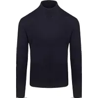 Suitable Pull Col Roulé Mérinos Marine Bleu Bleu foncé taille S