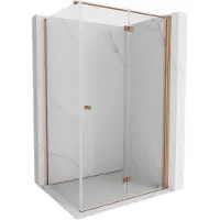 Mexen Mist-F T cabine de douche pliante droite 120 x 85 cm, transparent, cuivre brossé - 8A6T-120-085-65-00-P