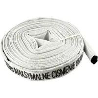 Garronda Tuyau plat , 1 pouce, 20 mètres, tuyau de pression 8 bars, tuyau pour pompiers sans raccords rapides, tuyau plat pour le transport d'eau, transport d'eau, référence GD-0230, couleur blanche