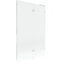 Mexen Lunar L Pare-bain à 2 volets à droite 110 x 150 cm, transparent, blanc - 897L-110-100-20-00-P