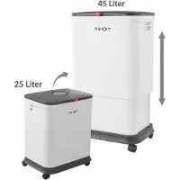 Nexxt Poubelle réglable - Poubelle - Bac à ordures - 25 L à 45 L - avec roulettes