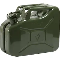 Valpro Bidon carburant 10l Vert olive RAL 6003 Acier 0,9mm L345xl165xH275mm