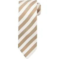 Suitable Cravate Soie Rayé Beige
