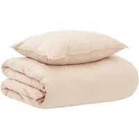 vidaXL Ensemble de literie beige 140 x 200 cm, coton, kapok, polyester