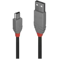 Lindy 5m USB 2.0 Type A to Mini-B Cable, Anthra Line