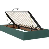vidaXL Cadre de lit avec rangement, vert foncé, 100 x 200 cm, velours