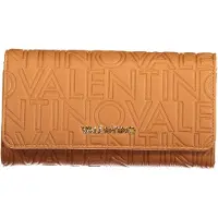 Valentino Élégant portefeuille pour femme marron avec des détails contrastés et un logo