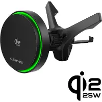 CubeNest Support magnétique sans fil pour voiture Qi 2.2 avec fonction de recharge SQ1C4