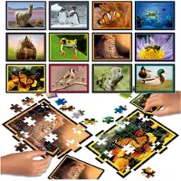 Educa Puzzle 12 Puzzles - Puzzle Battle La Nature - 10 à 25 pièces
