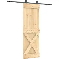 vidaXL Porte coulissante , finition naturelle et noire, 70 x 210 cm, pin massif