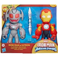 Marvel Iron Man et ses fantastiques amis : figurines Iron Man et Ultron, édition spéciale "duel", taille super grande (22,8 cm), jouets de super-héros pour enfants, à partir de 3 ans