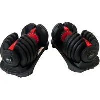 PH Fitness Haltère réglable avec système de réglage à une main, compact – plusieurs paliers de poids, idéal pour la musculation et le home gym