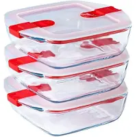 Pyrex récipient en verre avec couvercle Cook & Heat 3 pièces