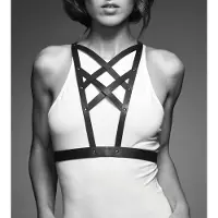 Bijoux indiscrets Maze - Cross Cleavage Harnais de Bondage, Noir