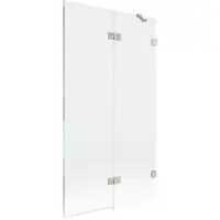 Mexen Lunar Paroi de douche à 2 panneaux, droite 100 x 150 cm, transparent, nickel brossé - 897-100-100-97-00-P
