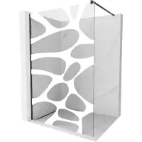 Mexen Kioto paroi de douche 70 x 200 cm, Transparent/Blanc motif 8 mm, Noir - 800-070-101-70-97