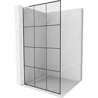 Mexen Kioto L Paroi de douche à l'italienne 100 x 200 cm, motif noir, blanc - 800-100-103-20-77