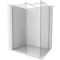 Mexen Kioto Paroi de douche à l'italienne 90 x 85 cm, transparent, or - 800-090-202-50-00-085
