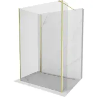 Mexen Kioto Walk-In paroi de douche 140x85x30cm, transparent, or brossé