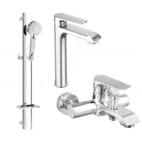 Mexen Pecos DQ40 Mélangeur lavabo et baignoire avec accessoires, chrome (72713DQ40-00)