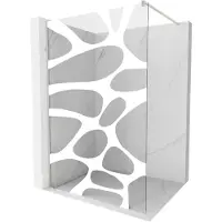 Mexen Kioto Paroi de douche à l'italienne 120 x 200 cm, motif blanc 8 mm, nickel brossé - 800-120-101-97-97