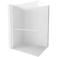 Mexen Kioto+ paroi de douche avec étagère Walk-in 80 x 200 cm, verre laiteux, blanc - 800-080-121-20-30