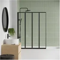 Gelco Paroi de bain 4 panneaux - - LEXIA Noir - 110 x 140