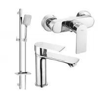 Mexen Royo DQ62 Ensemble de mitigeurs de lavabo et de douche avec accessoires, chrome (72204DQ62-00)