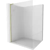 Mexen Kioto L paroi de douche Walk-in 80 x 200 cm, prki, en or brossé - 800-080-103-55-09