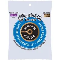 Martin Authentic SP 92/8 Phosphor Bronze Custom Light 3-Pack Cordes de guitares acoustiques