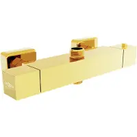 Mexen CUBE mitigeur thermostatique de douche 3/4" + 1/2", or (77250-50)
