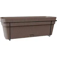 Hobby Hall Bac À Balcon Stefanplast Ethica 50 Cm 9 L Taupe Avec Support Métal