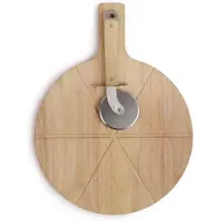 Livoo Ensemble de coupe de pizza 30 cm Bois
