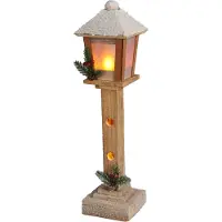 Selgros Lanterne de Noël décorative en bois avec LED, 52 cm