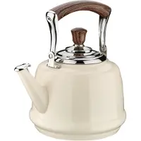 Cilio Bouilloire BIANCO acier inoxydable blanc crème 2,0 litres induction, Bouilloire électrique, Beige