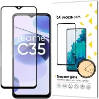Wozinsky super tough Full Glue Full Glue Full Screen Tempered Glass with Case Friendly Realme C35 Bl