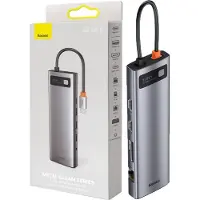Baseus Hub 11W1 Metal Gleam Series, Usb-C Do 3X Usb 3.0 + 2X Hdmi + Usb-C Pd + Ethernet Rj45 + Microsd/Sd + Vga + Aux